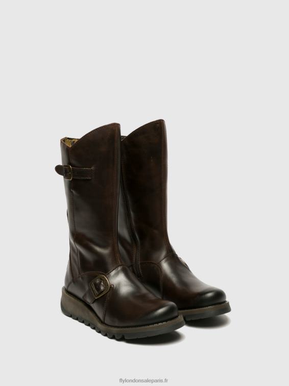 bottes à boucle mes 2 femmes 0N8R347 brun foncé Fly London