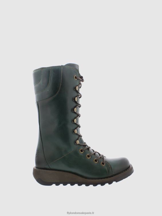 bottes à lacets femmes 0N8R288 vert Fly London
