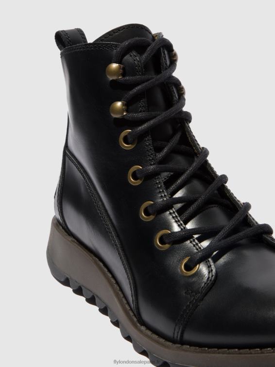 bottes à lacets sore813 femmes 0N8R330 tapis noir Fly London