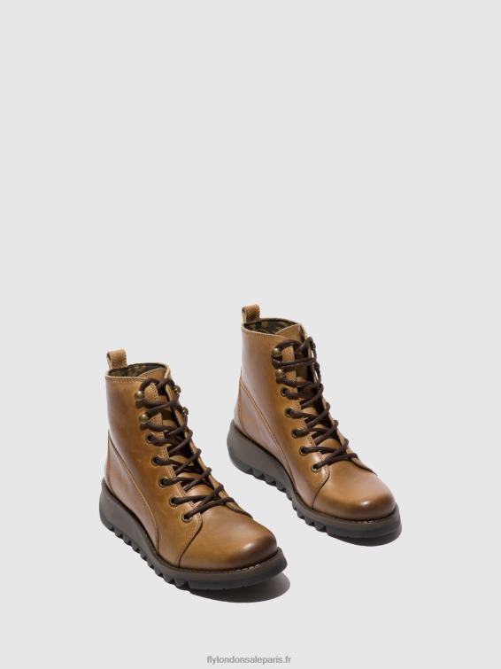 bottes à lacets sore813 femmes 0N8R331 tapis chameau Fly London