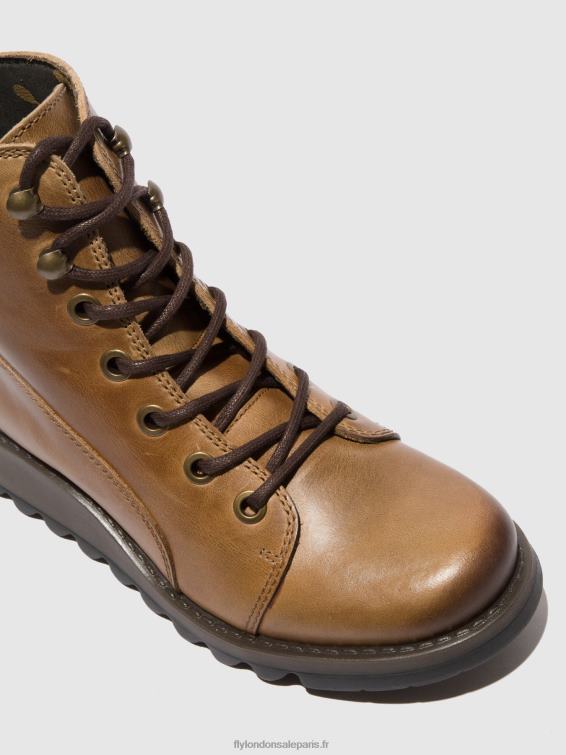 bottes à lacets sore813 femmes 0N8R331 tapis chameau Fly London