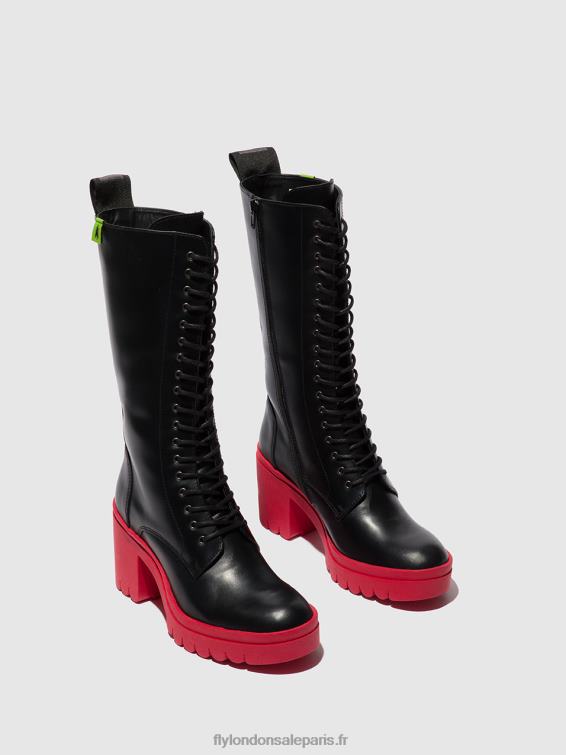 bottes à lacets taly884 femmes 0N8R315 tunder noir (semelle rouge) Fly London