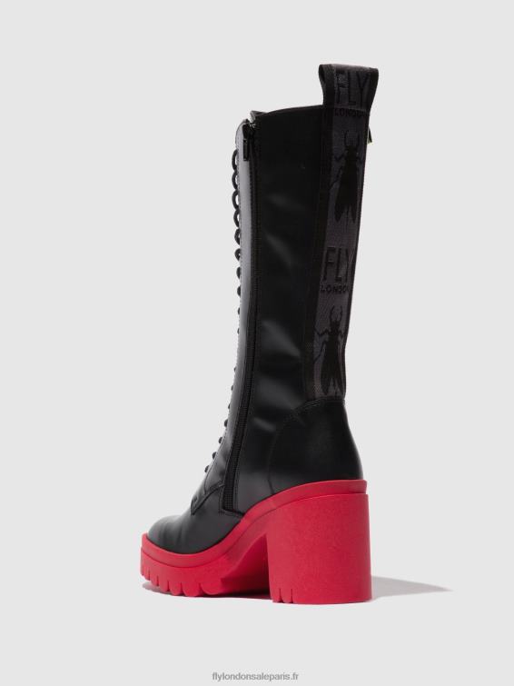 bottes à lacets taly884 femmes 0N8R315 tunder noir (semelle rouge) Fly London