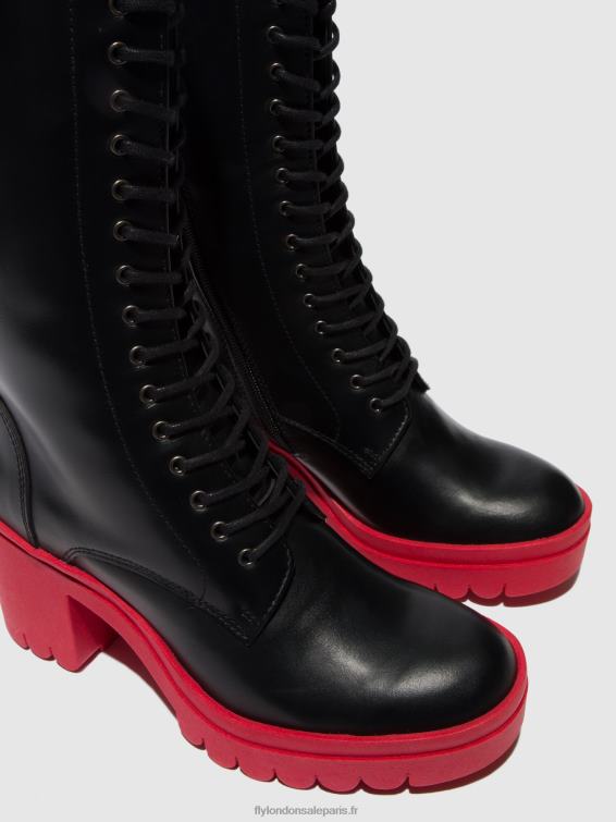 bottes à lacets taly884 femmes 0N8R315 tunder noir (semelle rouge) Fly London