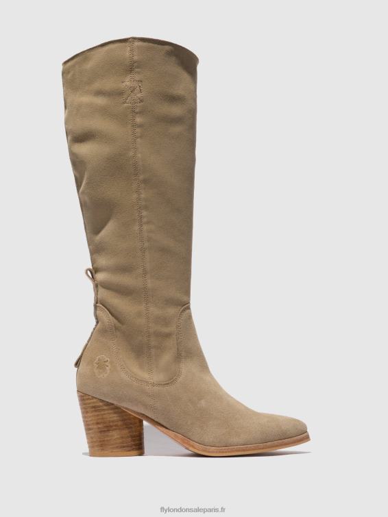 bottes zippées ames826 femmes 0N8R326 crème suède Fly London