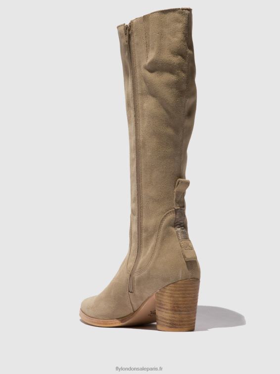 bottes zippées ames826 femmes 0N8R326 crème suède Fly London