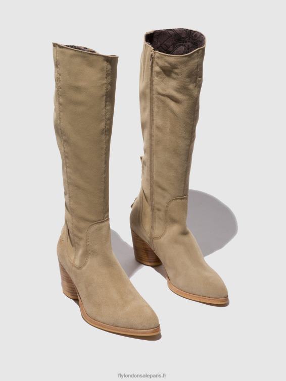 bottes zippées ames826 femmes 0N8R326 crème suède Fly London