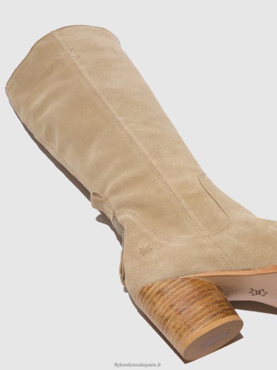bottes zippées ames826 femmes 0N8R326 crème suède Fly London