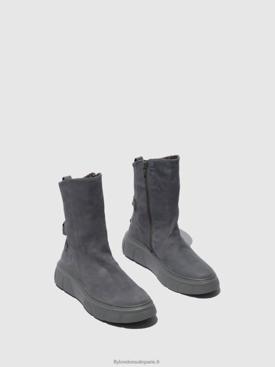 bottes zippées esen485 femmes 0N8R323 sorano bleu gris Fly London