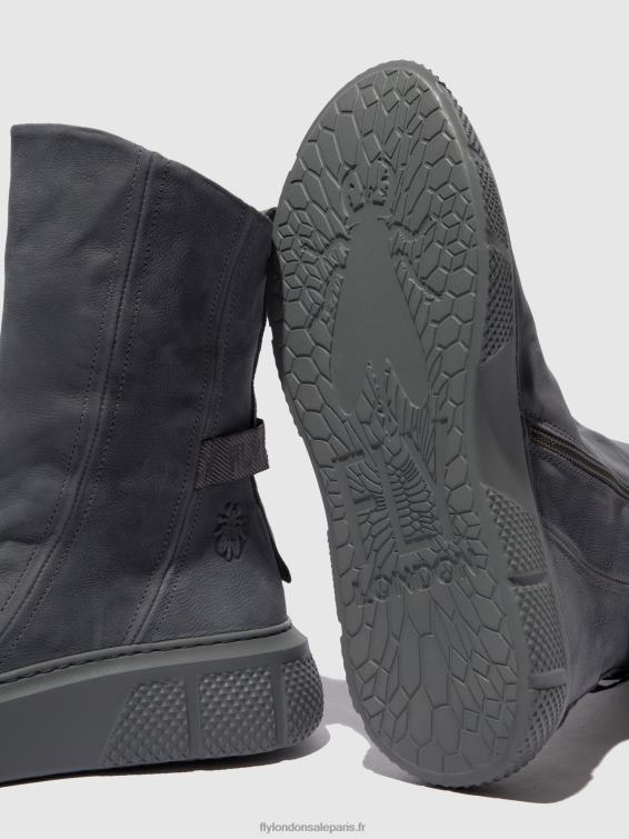 bottes zippées esen485 femmes 0N8R323 sorano bleu gris Fly London