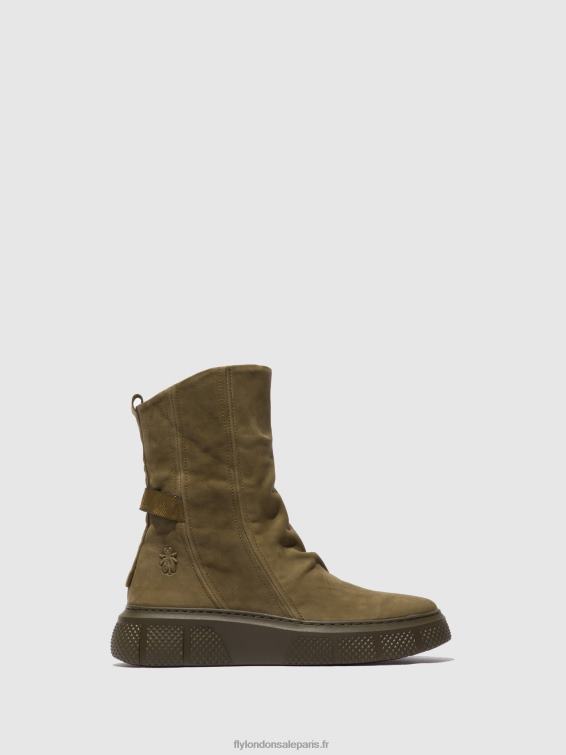 bottes zippées esen485 femmes 0N8R324 armée sorano Fly London