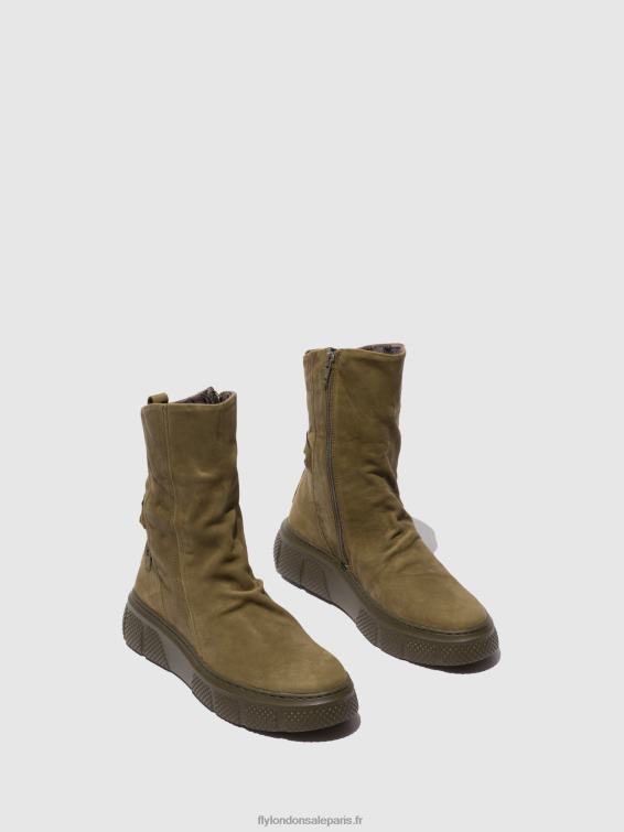 bottes zippées esen485 femmes 0N8R324 armée sorano Fly London