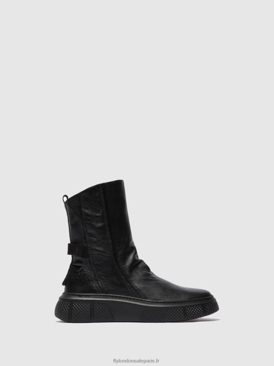 bottes zippées esen485 femmes 0N8R325 Dublin noir (semelle noire) Fly London