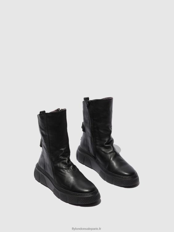 bottes zippées esen485 femmes 0N8R325 Dublin noir (semelle noire) Fly London