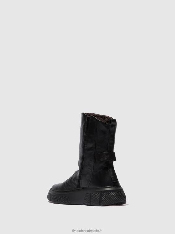 bottes zippées esen485 femmes 0N8R325 Dublin noir (semelle noire) Fly London