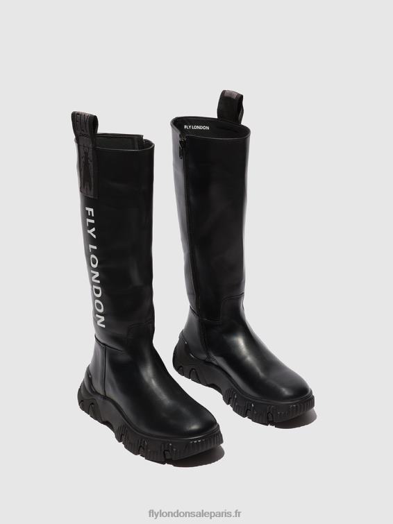 bottes zippées febe886 femmes 0N8R312 tonnerre noir Fly London