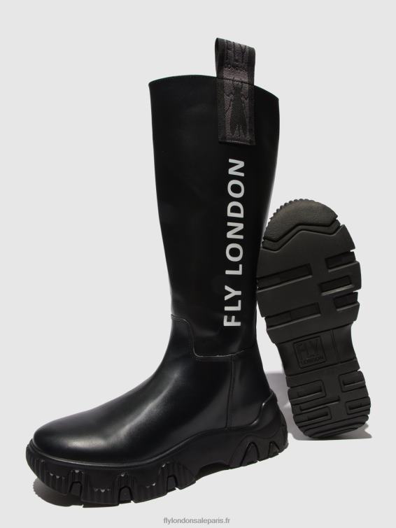 bottes zippées febe886 femmes 0N8R312 tonnerre noir Fly London