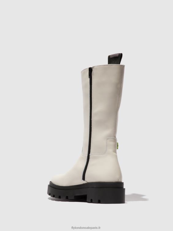 bottes zippées jalo882 femmes 0N8R311 naomi blanc cassé Fly London