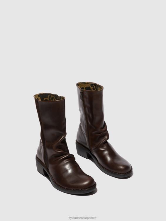 bottes zippées mecy092 femmes 0N8R301 brun foncé/expresso Fly London