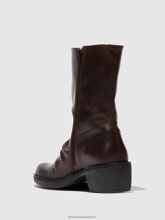 bottes zippées mecy092 femmes 0N8R301 brun foncé/expresso Fly London