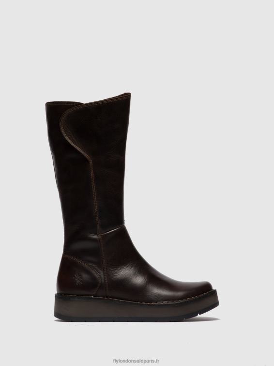 bottes zippées rhea042 femmes 0N8R341 tapis dk. brun Fly London