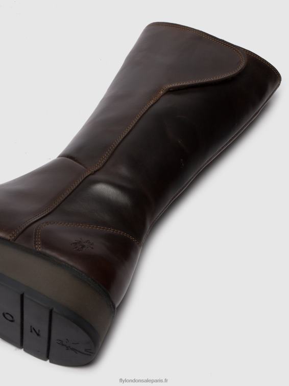 bottes zippées rhea042 femmes 0N8R341 tapis dk. brun Fly London