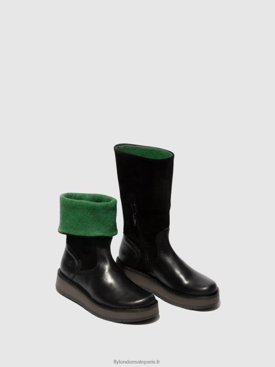 bottes zippées rula083 femmes 0N8R297 vert noir) Fly London