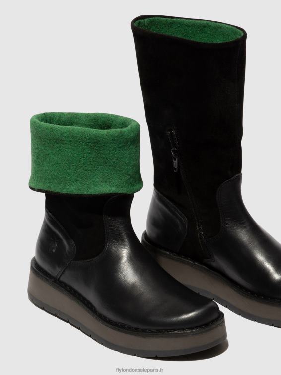bottes zippées rula083 femmes 0N8R297 vert noir) Fly London