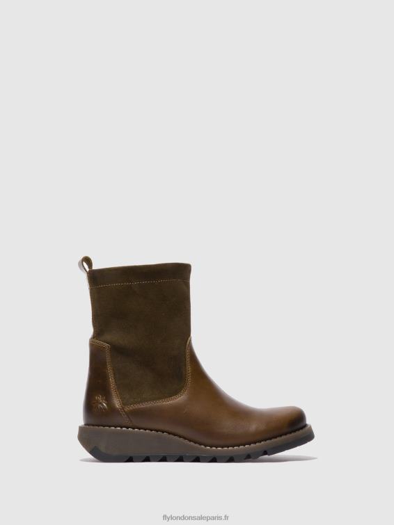 bottes zippées sauk794 femmes 0N8R318 tapis/huile suède olive/boue Fly London