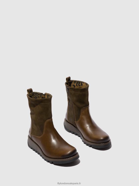 bottes zippées sauk794 femmes 0N8R318 tapis/huile suède olive/boue Fly London