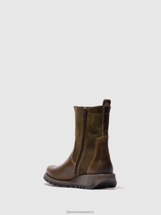 bottes zippées sauk794 femmes 0N8R318 tapis/huile suède olive/boue Fly London