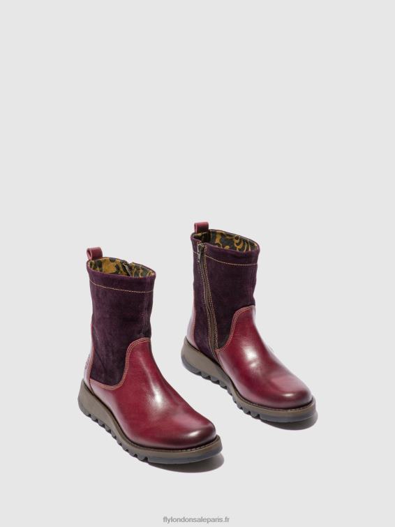bottes zippées sauk794 femmes 0N8R322 tapis/daim violet Fly London