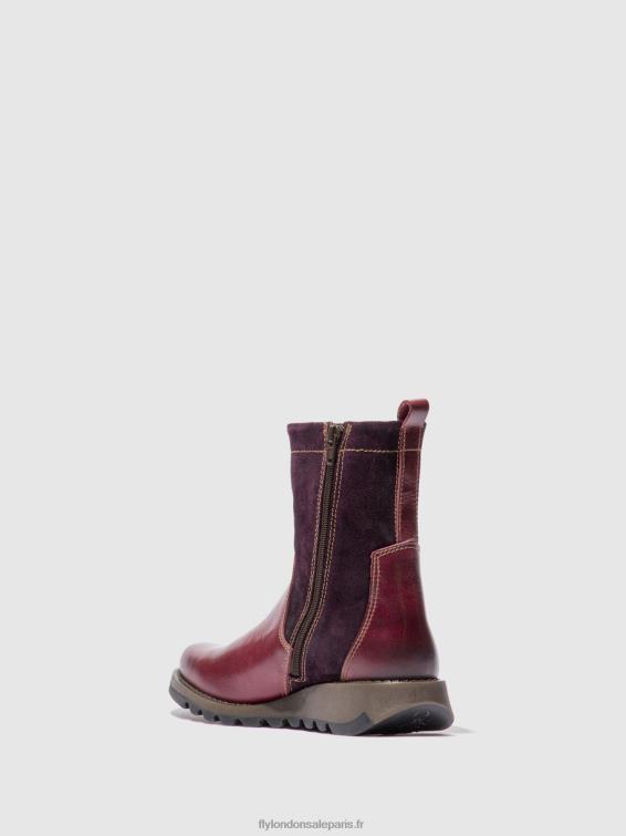 bottes zippées sauk794 femmes 0N8R322 tapis/daim violet Fly London