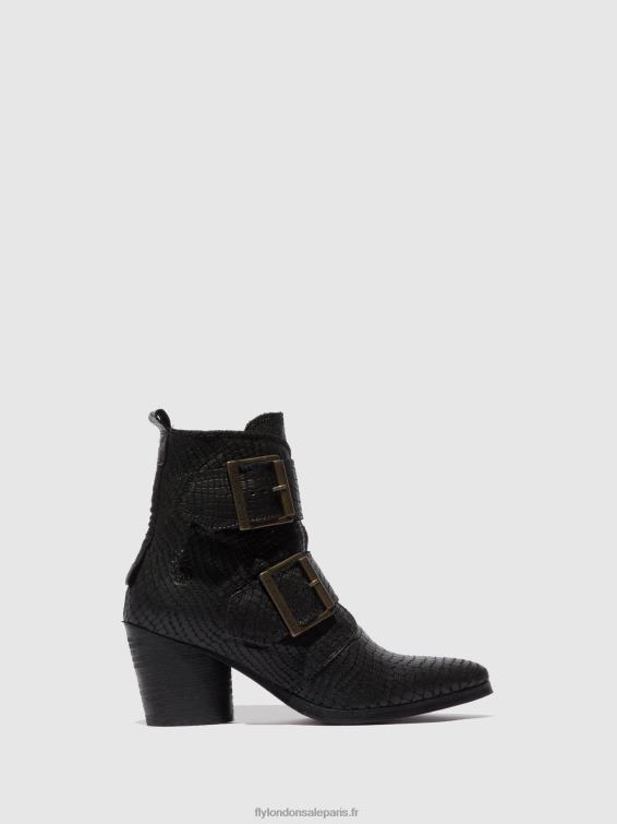 bottines à boucle aria827 femmes 0N8R243 croco noir Fly London