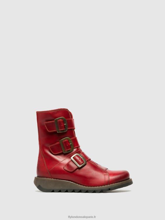 bottines à boucle scop110 femmes 0N8R265 rouge Fly London
