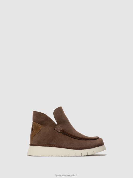 bottines à bout rond coze348 femmes 0N8R84 taupe/chameau Fly London
