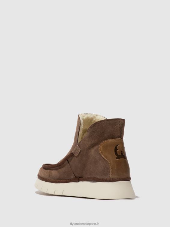 bottines à bout rond coze348 femmes 0N8R84 taupe/chameau Fly London
