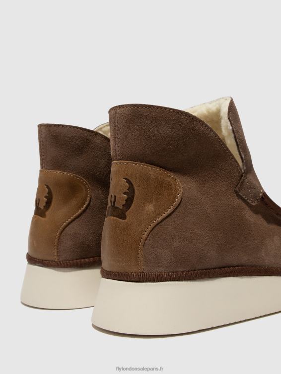 bottines à bout rond coze348 femmes 0N8R84 taupe/chameau Fly London