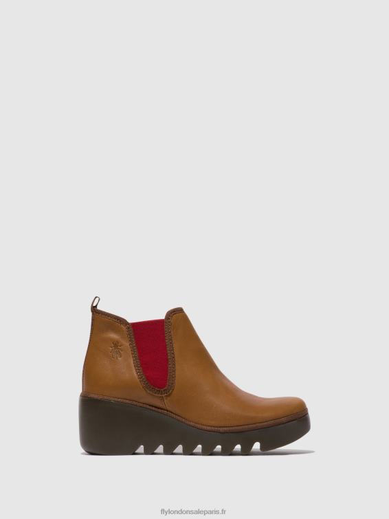 bottines chelsea byne349 femmes 0N8R152 cuoio (élastique rouge) Fly London