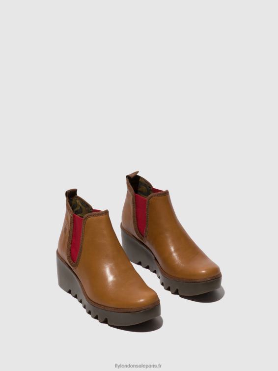 bottines chelsea byne349 femmes 0N8R152 cuoio (élastique rouge) Fly London