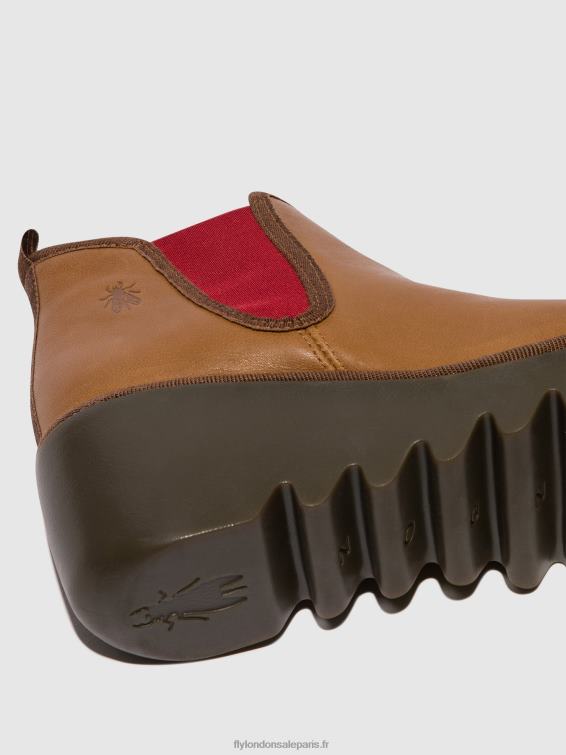 bottines chelsea byne349 femmes 0N8R152 cuoio (élastique rouge) Fly London