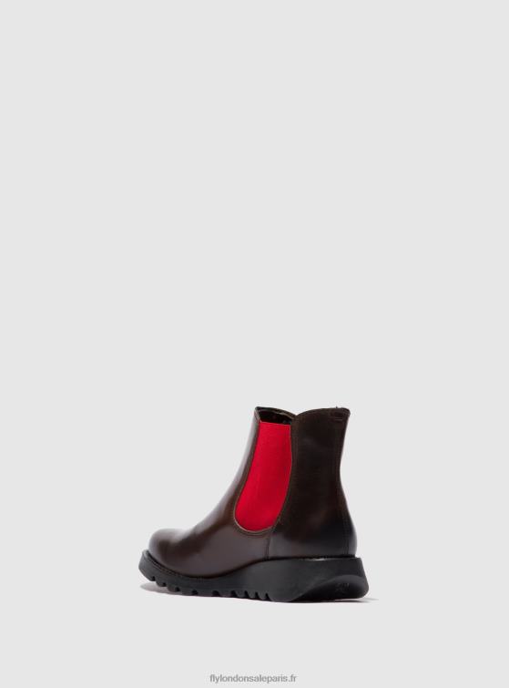 bottines chelsea femmes 0N8R170 tapis salv dk. marron (élastique rouge) Fly London