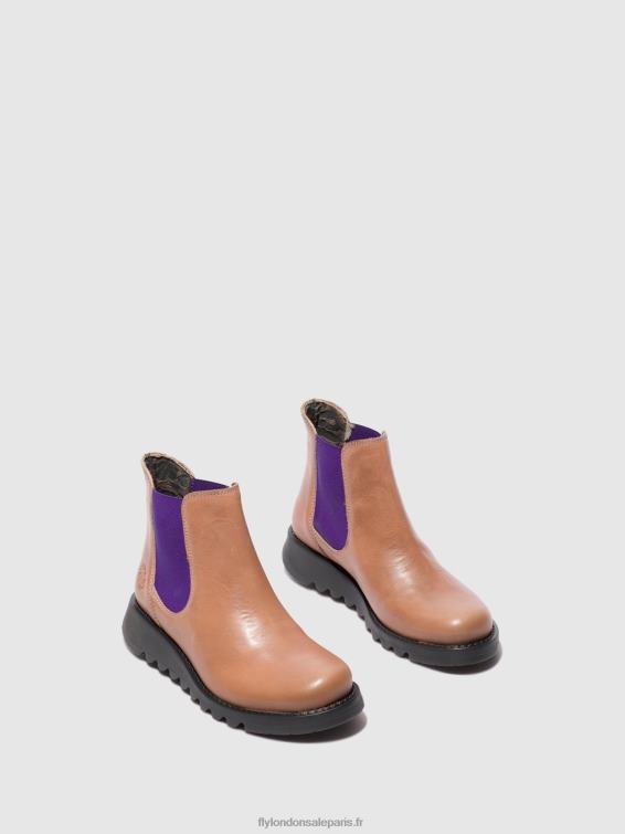 bottines chelsea femmes 0N8R177 tapis salv rose (élastique violet) Fly London
