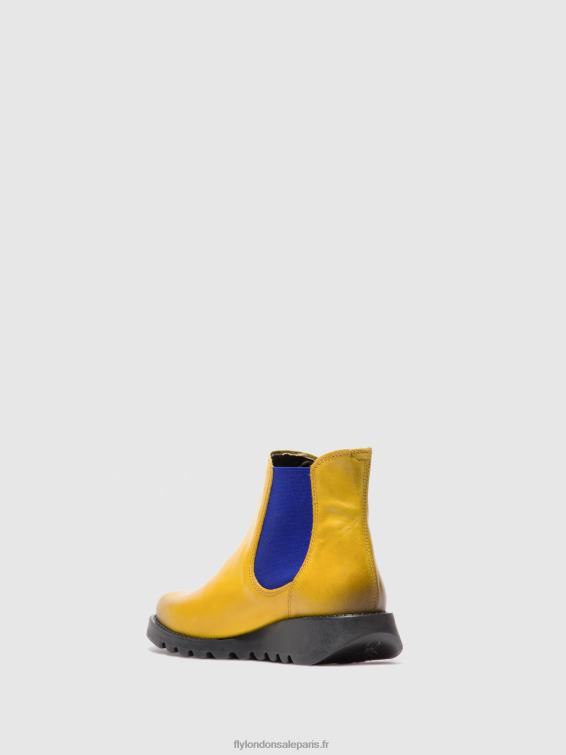 bottines chelsea femmes 0N8R178 tapis salv moutarde (élastique bleu) Fly London