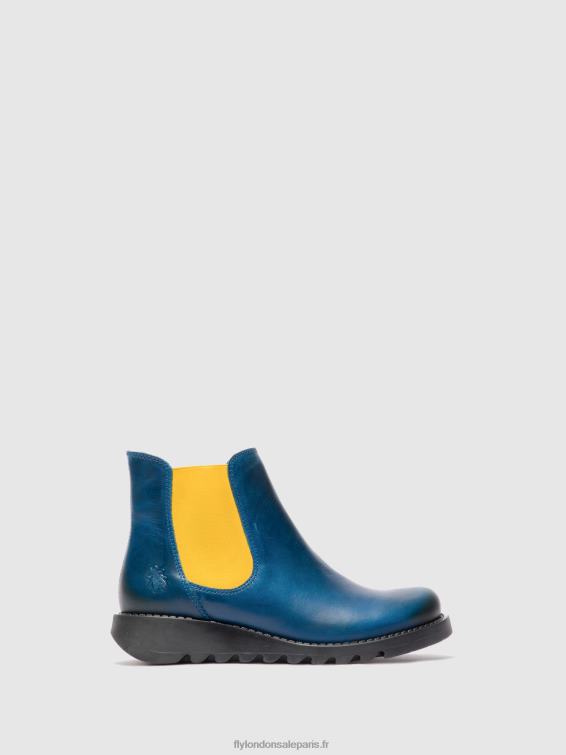 bottines chelsea femmes 0N8R214 tapis salv bleu royal (élastique moutarde) Fly London