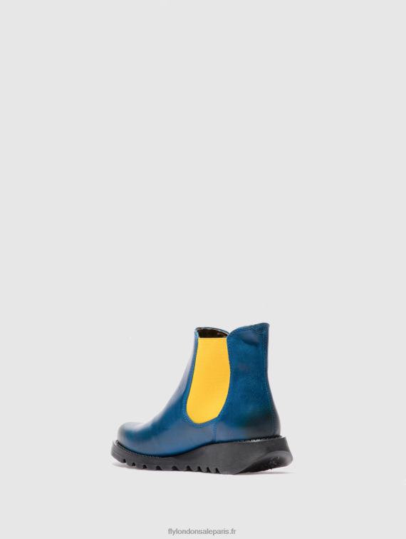 bottines chelsea femmes 0N8R214 tapis salv bleu royal (élastique moutarde) Fly London