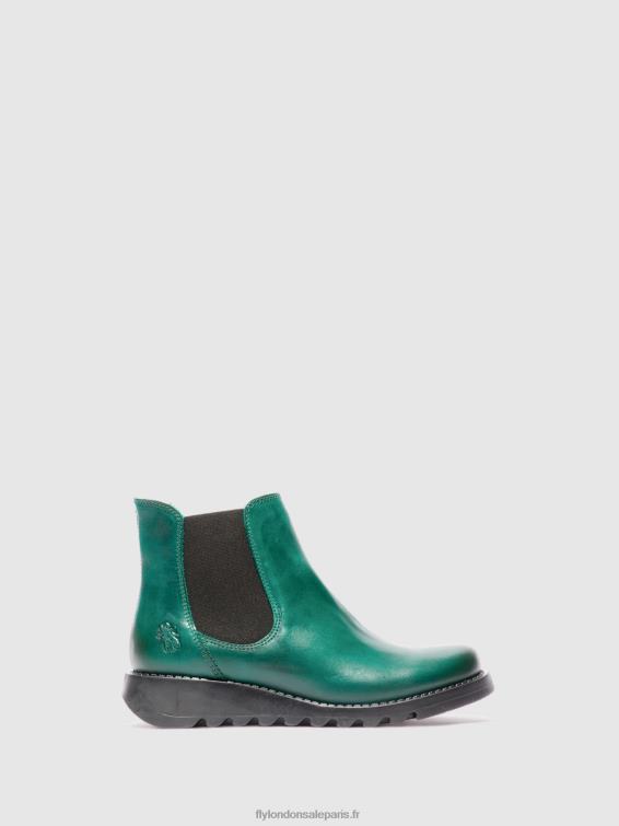 bottines chelsea femmes 0N8R215 tapis salv trèfle vert (élastique noir) Fly London