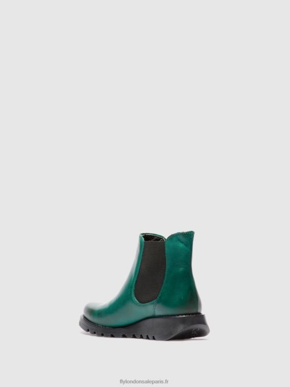bottines chelsea femmes 0N8R215 tapis salv trèfle vert (élastique noir) Fly London