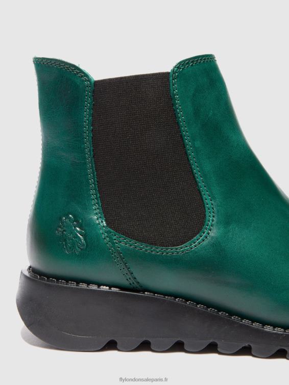 bottines chelsea femmes 0N8R215 tapis salv trèfle vert (élastique noir) Fly London