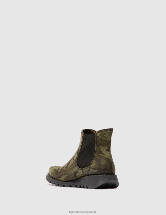 bottines chelsea femmes 0N8R218 salv camouflage vert militaire Fly London